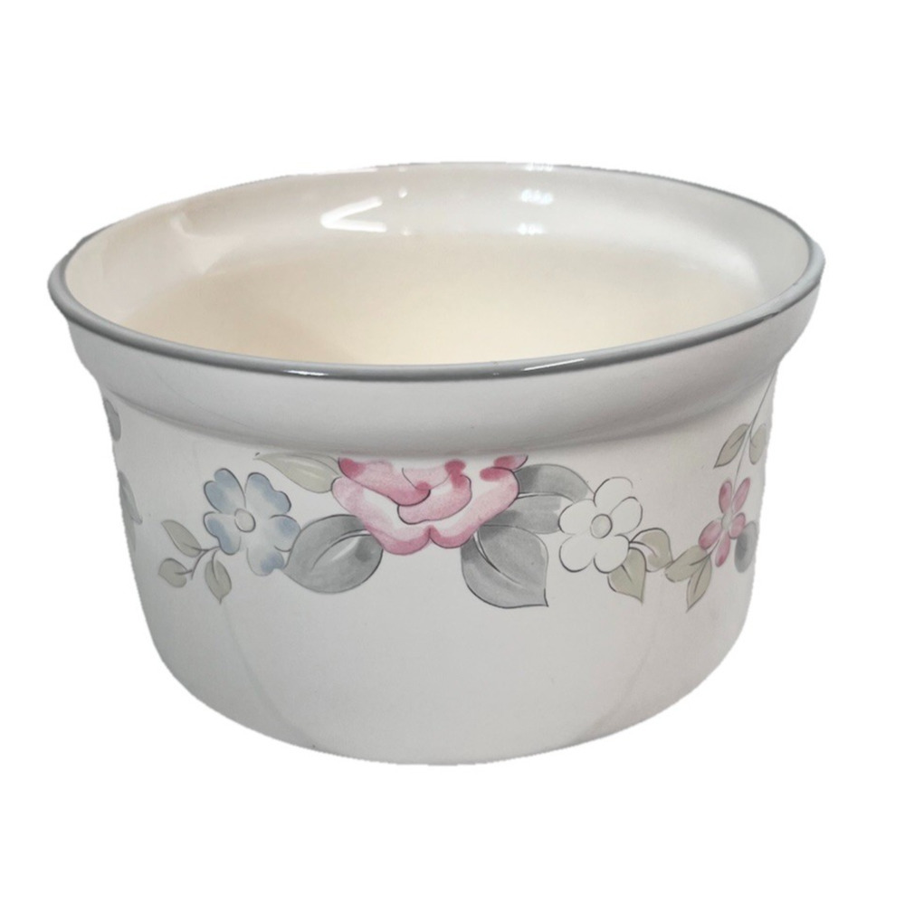 Vintage Pfaltzgraff Butter Tub 5 3/8" Wyndham Pink Blue Floral 056 Dinner Ware